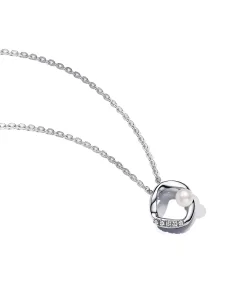 (image for) Pandora Organically Shaped Pavé Circle & Treated Freshwater Cultured Pearl Collier Necklace - 393303C01