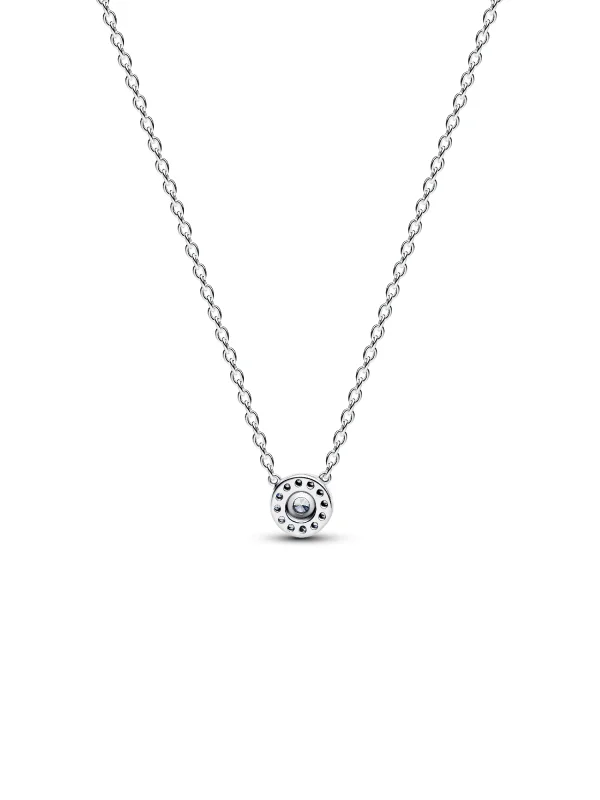 (image for) PANDORA Elegance Necklace 393548C01 | Pavé Halo Collier - View 4