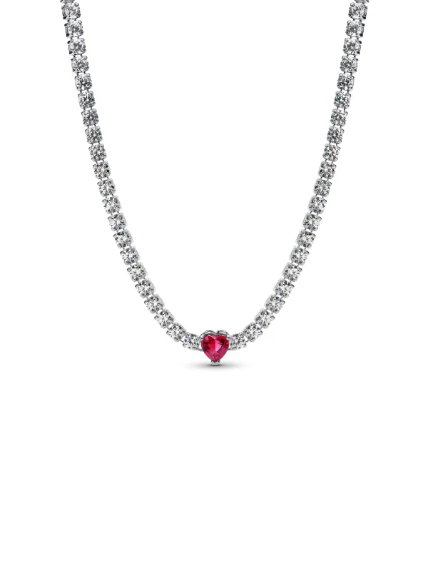 (image for) PANDORA Heart Choker 393549C01 | Sterling Silver Necklace - View 2