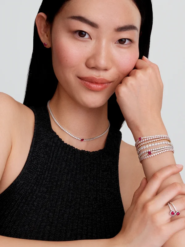(image for) PANDORA Heart Choker 393549C01 | Sterling Silver Necklace - View 3