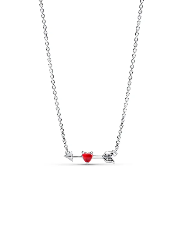 (image for) Pandora Arrow & Murano Glass Heart Necklace - 393669C01 - View 2