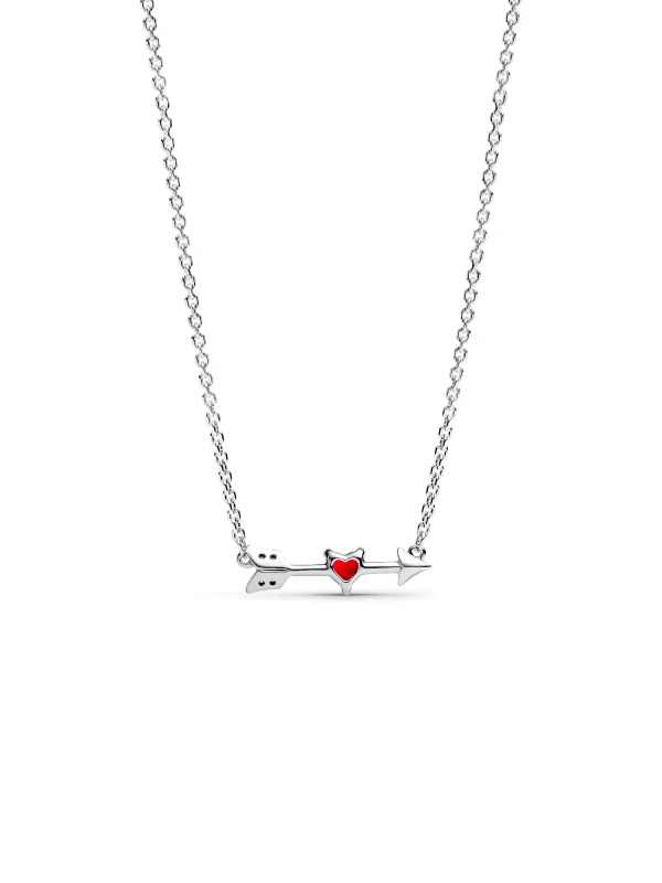 (image for) Pandora Arrow & Murano Glass Heart Necklace - 393669C01 - View 3