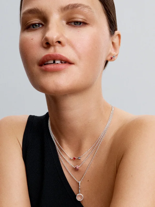 (image for) Pandora Arrow & Murano Glass Heart Necklace - 393669C01 - View 4