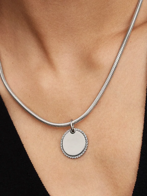(image for) Pandora Engravable Round Tag Pendant - 394007C01 - View 2