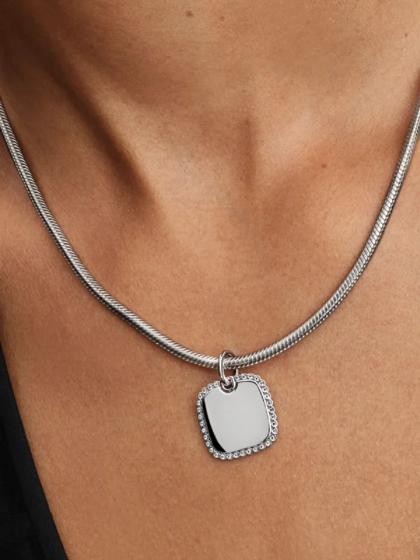 (image for) Pandora Engravable Square Tag Pendant - 394009C01 - View 2