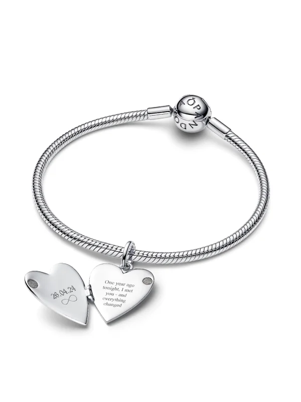 (image for) Pandora Engravable Openable Heart Tag Pendant - 394013C01 - View 6