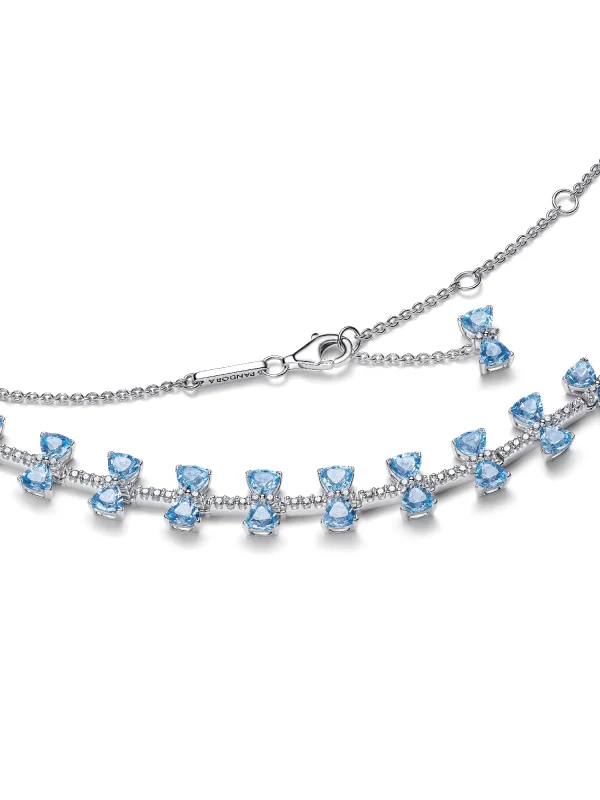 (image for) Pandora Bridgerton Blue Bow Necklace - 394398C01 - View 3