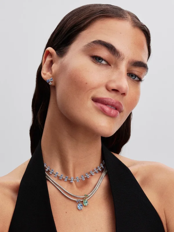 (image for) Pandora Bridgerton Blue Bow Necklace - 394398C01 - View 4