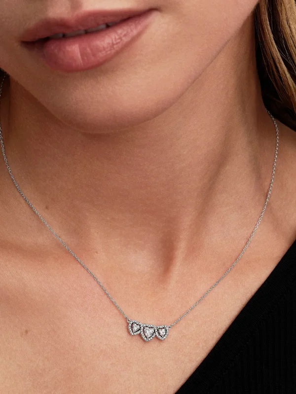 (image for) Pandora Halo Heart Trilogy Collier Necklace - 394412C01 - View 2