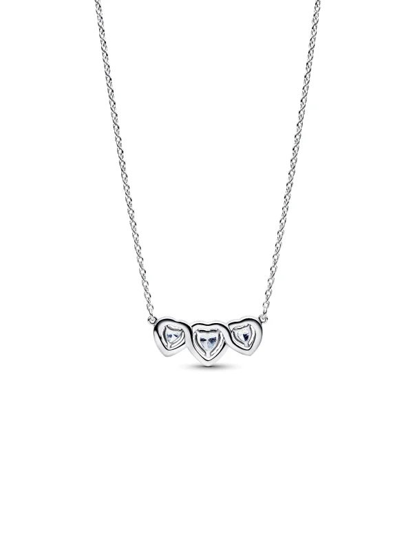 (image for) Pandora Halo Heart Trilogy Collier Necklace - 394412C01 - View 6