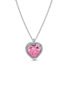 (image for) Pandora Pink Halo Heart Collier Necklace - 394414C01