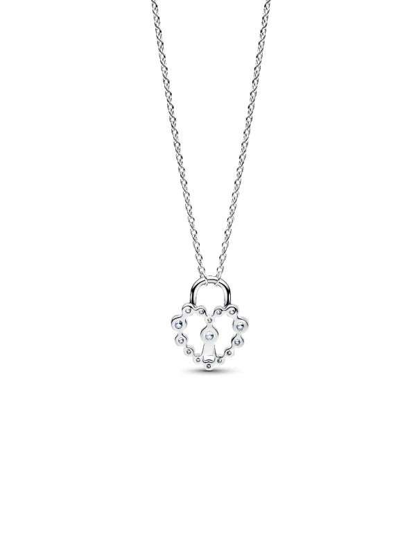 (image for) Pandora Sparkling Heart Padlock Pendant Necklace - 394416C01 - View 4