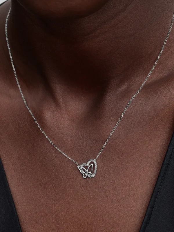 (image for) Pandora Entwined Heart & Butterfly Pendant Necklace - 394477C01 - View 2