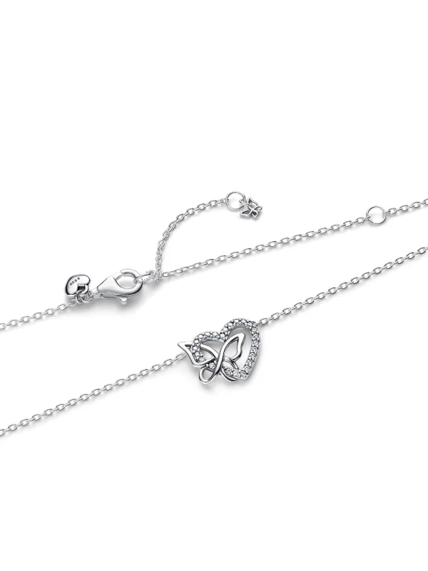 (image for) Pandora Entwined Heart & Butterfly Pendant Necklace - 394477C01 - View 3