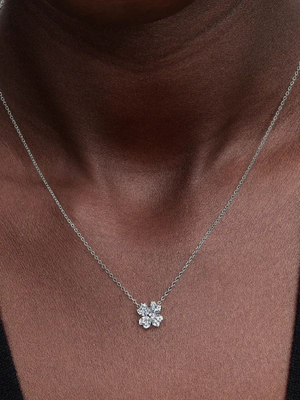 (image for) Pandora Sparkling Lucky Clover Pendant Necklace - 394502C01 - View 2