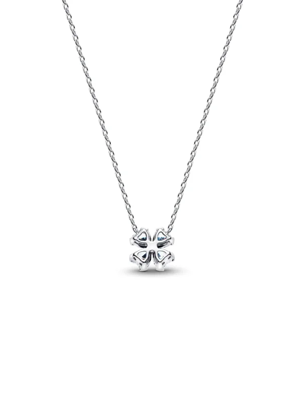 (image for) Pandora Sparkling Lucky Clover Pendant Necklace - 394502C01 - View 5