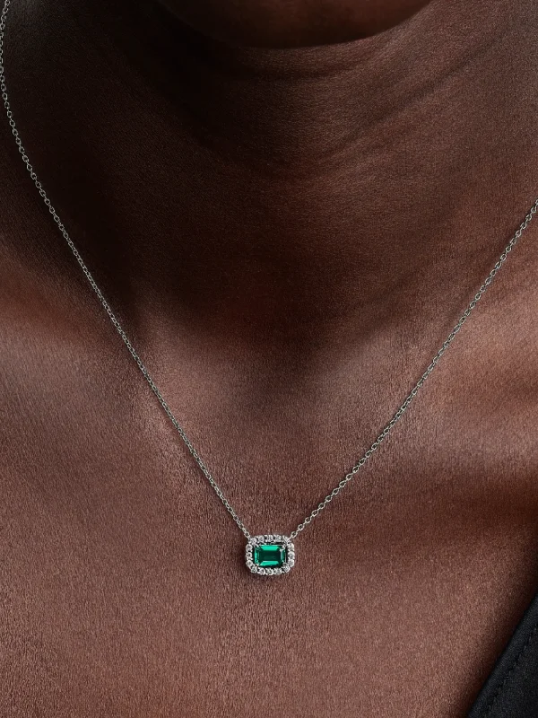 (image for) Emerald Green Necklace PANDORA 394503C01 Sterling Silver - View 2