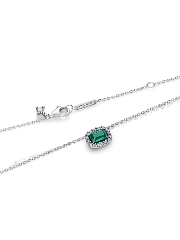 (image for) Emerald Green Necklace PANDORA 394503C01 Sterling Silver - View 4