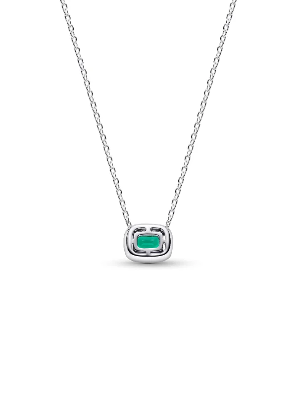 (image for) Emerald Green Necklace PANDORA 394503C01 Sterling Silver - View 6
