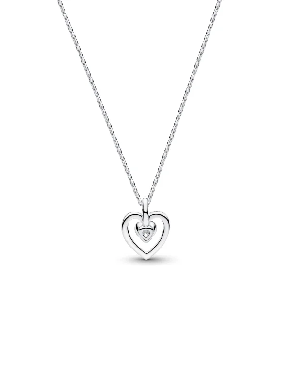 (image for) Pandora Talisman Sterling Silver Lab-Grown Diamond Heart Pendant Necklace - 3945 - View 3