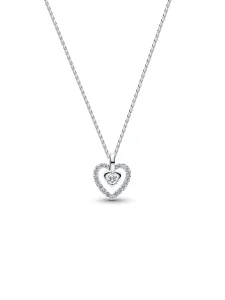 (image for) Pandora Talisman Sterling Silver Lab-Grown Diamond Heart Pendant Necklace - 394569C01