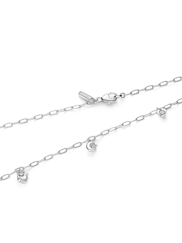 (image for) Pandora Talisman Sterling Silver Lab-Grown Diamond Dangle Symbols Paperclip Chai - View 3