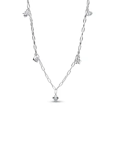 (image for) Pandora Talisman Sterling Silver Lab-Grown Diamond Dangle Symbols Paperclip Chain Necklace - 394571C01