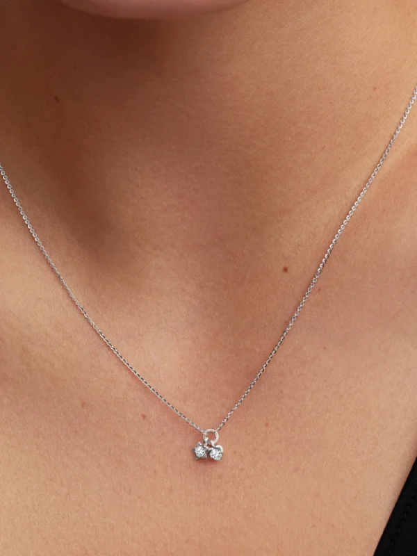 (image for) Pandora Talisman Sterling Silver Lab-Grown Diamond Heart & Star Dangle Pendant N - View 2
