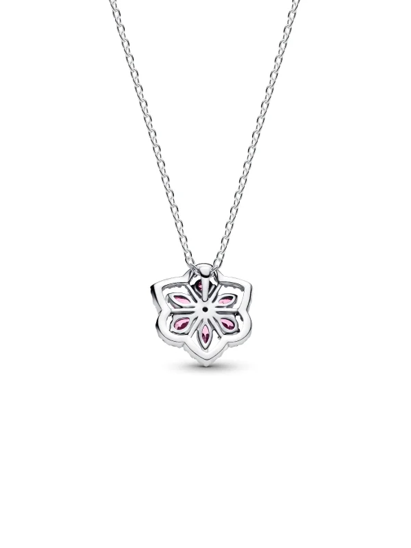 (image for) Pandora Herbarium Sparkling Pink Flower Pendant Necklace - 394576C01 - View 3