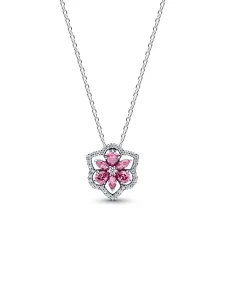 (image for) Pandora Herbarium Sparkling Pink Flower Pendant Necklace - 394576C01