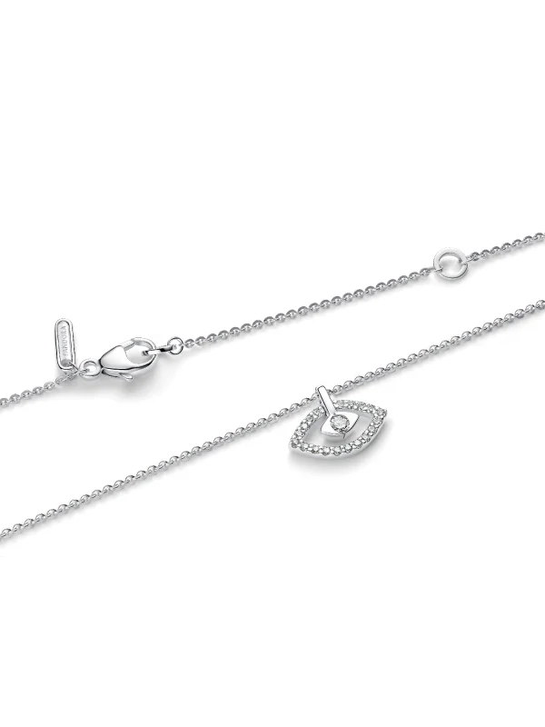 (image for) Pandora Talisman Sterling Silver Lab-Grown Diamond Evil Eye Pendant Necklace - 3 - View 5