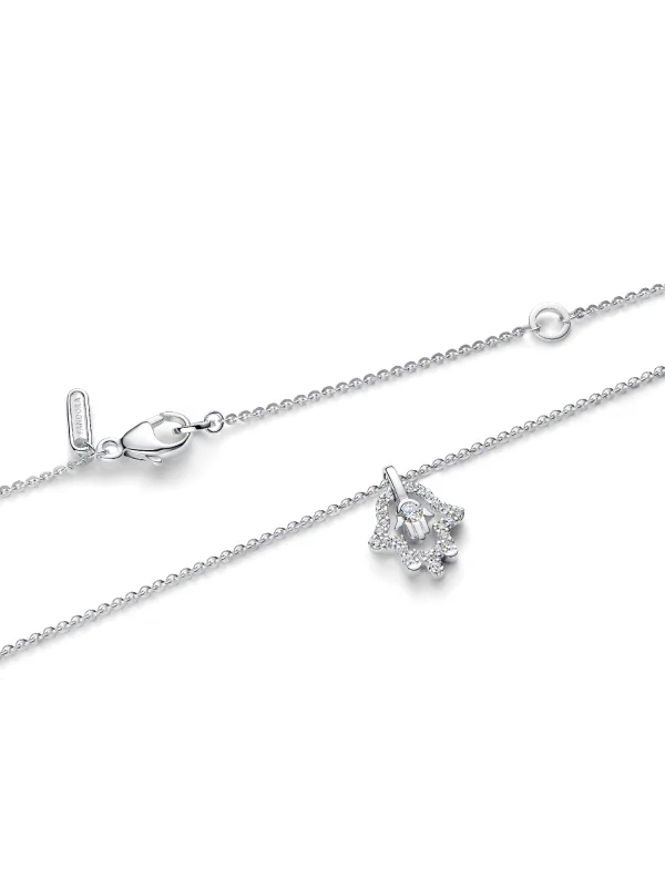 (image for) Pandora Talisman Sterling Silver Lab-Grown Diamond Hamsa Hand Pendant Necklace - - View 5