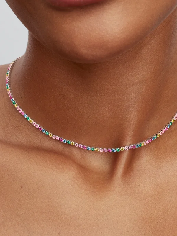 (image for) Pandora Rainbow Tennis Necklace - 394648C01 - View 2