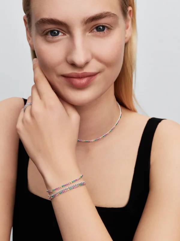 (image for) Pandora Rainbow Tennis Necklace - 394648C01 - View 4