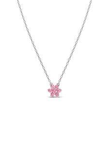(image for) Pandora Sparkling Pink Flower Pendant Necklace - 395116C01