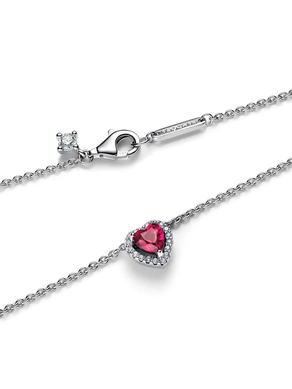 (image for) PANDORA Red Necklace 398425C04 | Heart Collier Sterling… - View 5