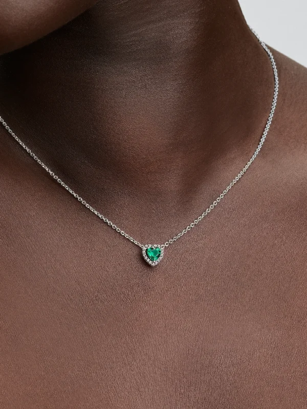 (image for) Pandora Elevated Green Heart Necklace - 398425C05 - View 2