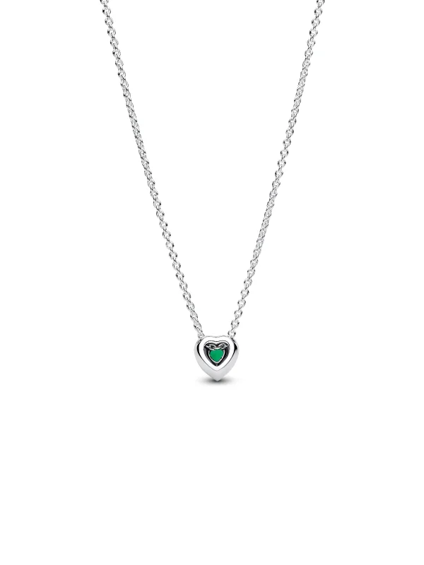 (image for) Pandora Elevated Green Heart Necklace - 398425C05 - View 4