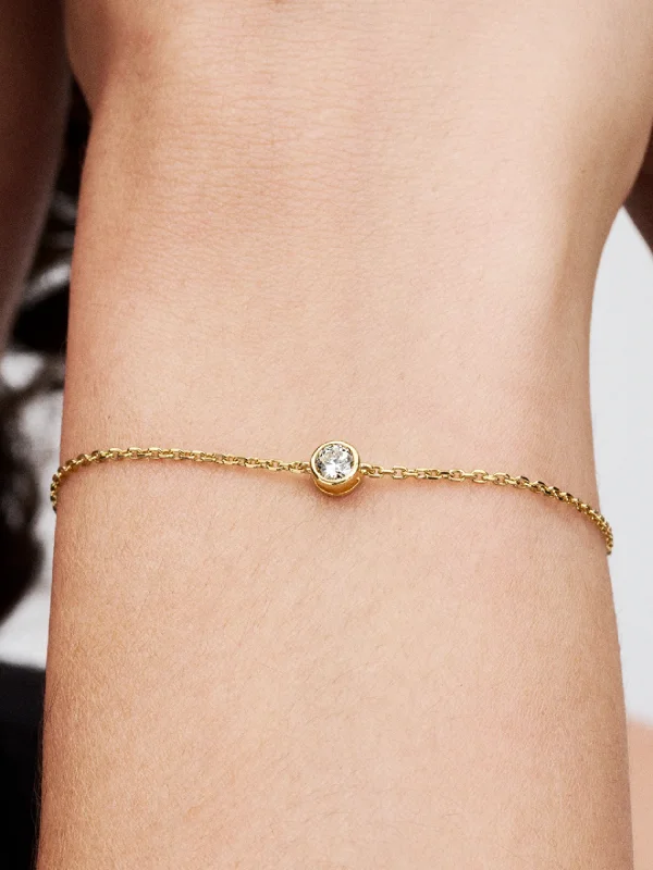 (image for) Pandora Era Bezel 14k Gold Lab-grown Diamond Chain Bracelet - 552847C01 - View 2