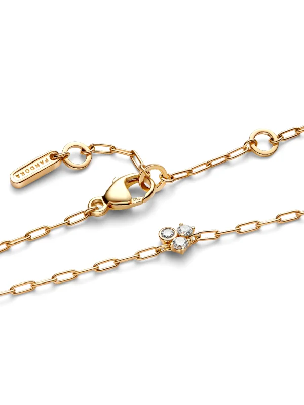 (image for) Pandora Era Bezel Lab-Grown Diamond Cluster Paperclip Chain Bracelet - 553731C01 - View 4