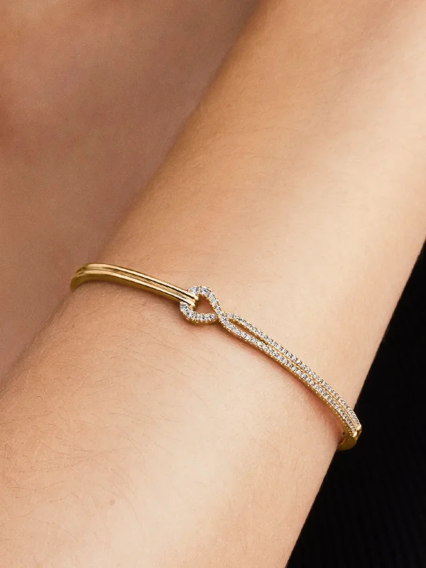 (image for) Pandora Infinite Lab-grown Diamond Pavé Double Row Bangle - 554149C01 - View 2