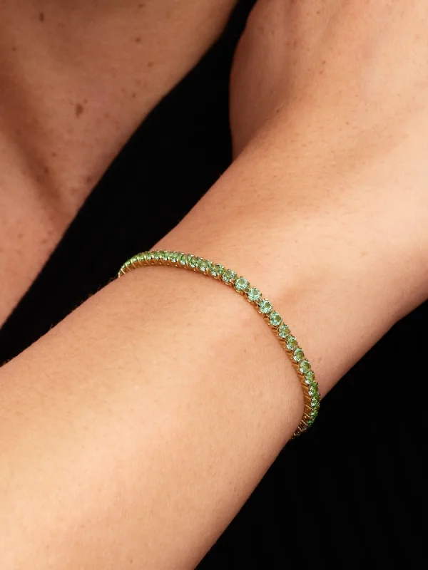 (image for) PANDORA Green Tennis Bracelet 561469C02 | Sparkling Green - View 2