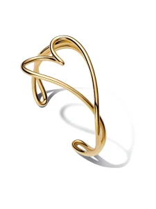 (image for) PANDORA Heart Shaped Bracelet 563808C00 | Gold-Plated Bangle