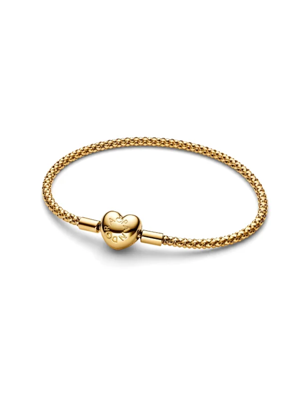 (image for) Pandora Heart Clasp Studded Chain Bracelet - 563811C00 - View 2