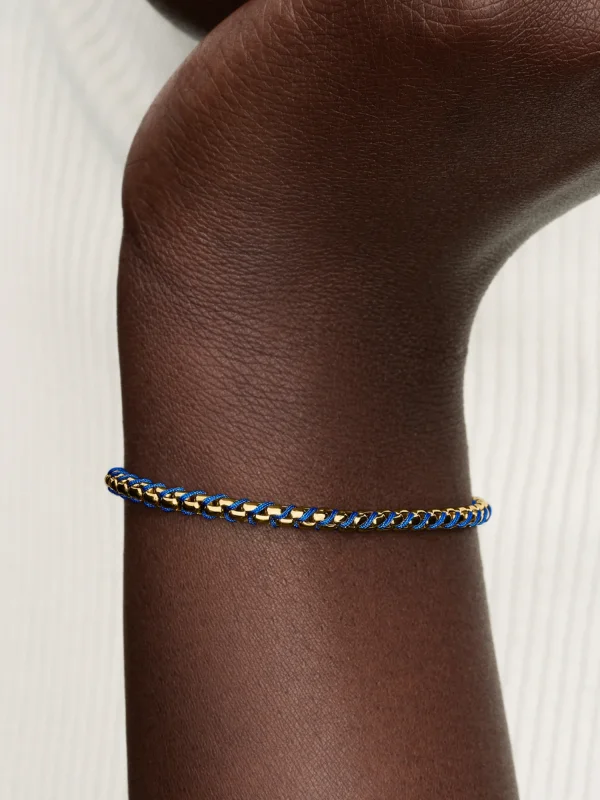 (image for) Pandora Blue Cord Box Chain Bracelet - 563816C02 - View 2