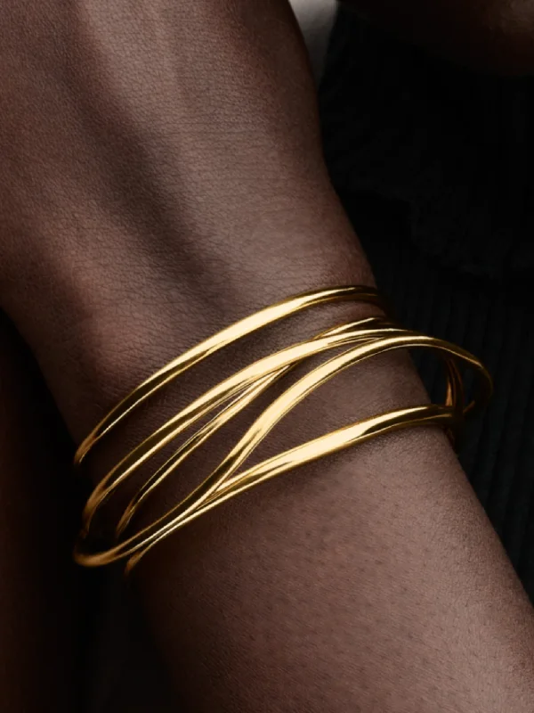 (image for) Pandora Organically Shaped Wired Open Bangle - 563867C00 - View 2