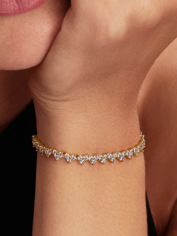 (image for) Pandora Triple Stone Heart Bracelet - 564390C01 - View 2