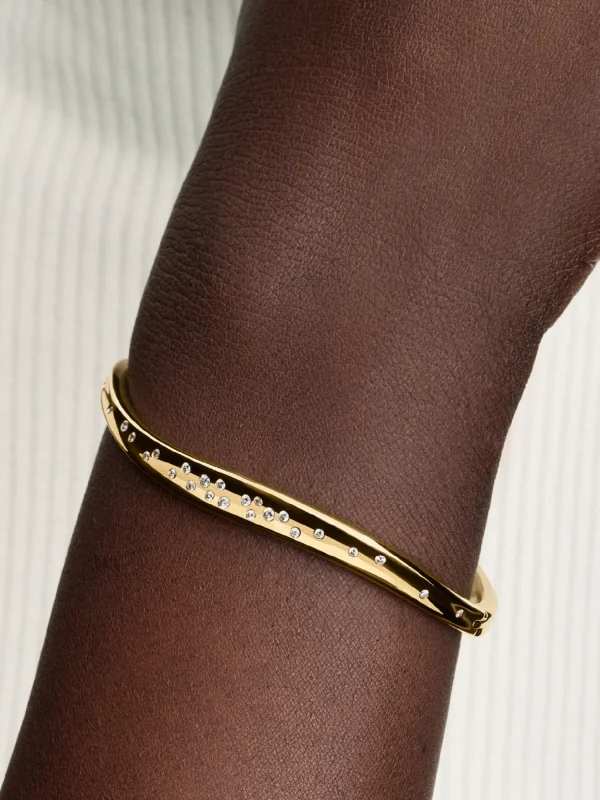 (image for) Pandora Organically Shaped Stone-Set Bangle - 564655C01 - View 2