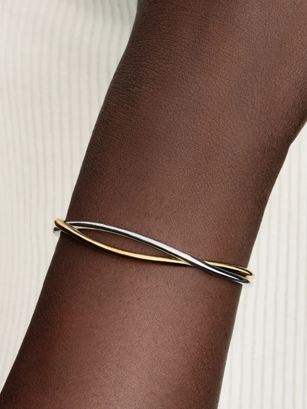 (image for) Pandora Entwined Two-Tone Open Bangle - 564656C00 - View 2