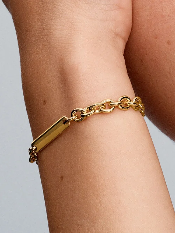 (image for) PANDORA Engravable Bracelet 569523C00 | 14k Gold Plating - View 2